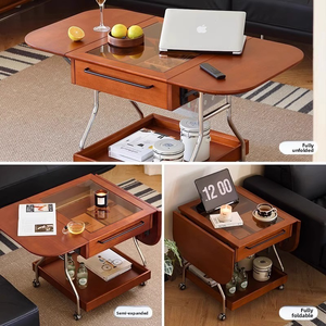 <span class=keywords><strong>Mesa</strong></span> de Centro Móvil de Estilo Moderno de Mediados de Siglo, <span class=keywords><strong>Mesa</strong></span> Auxiliar <span class=keywords><strong>Plegable</strong></span> de Madera Maciza de Estilo Nórdico Retro, Mueble de Salón - Product Image 3