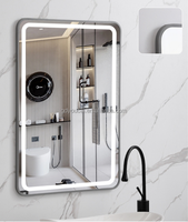 Prix d'usine direct prix bon marché cadre en aluminium couleur argent carré et rond éclairage LED bain hôtel beaty miroir intelligent à vendre