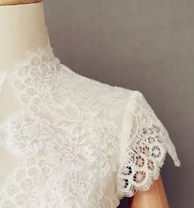 Abito da donna con collo alto Sexy profondo v da sposa classico in pizzo ricamato avorio abito da sposa <span class=keywords><strong>giacca</strong></span> <span class=keywords><strong>Bolero</strong></span> per festa - Product Image 3