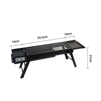 Barbecue au charbon de bois portable ANJUKE, pliable, avec finition thermolaquée, pour 3 à 5 personnes, idéal pour les grillades en plein air