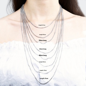 Cadena de Plata de Ley 925, Collar de Moda, Cadenas Minimalistas, Delicadas, de Diseño Simple, Joyería para Mujer, para Uso Diario, Regalo - Product Image 1