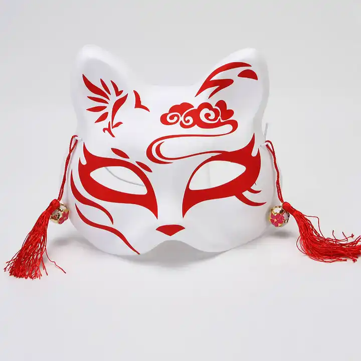 Cat Half Mask 1 Red And White