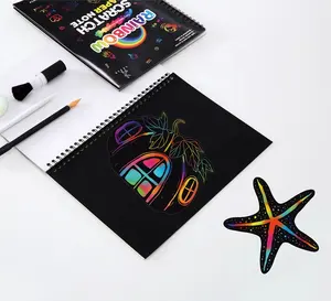 2024 pädagogisches Mal-Spielzeug Magic Scratch Art kreative Karten und Kratzer-Kunst-Zeichnung Papierbuch für Kinder