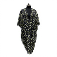 Robe de plage maxi pour femme en coton naturel tissé à 100% avec col en V