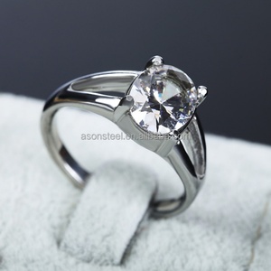 Bagues en acier inoxydable 316L pour femmes avec diamants de Dubaï, prix des bagues en diamants américains - Product Image 2