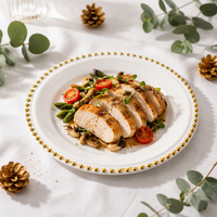 Assiettes en verre transparentes dorées de 13 pouces avec perles argentées et sous-assiettes en verre pour événements de mariage – Vente en gros