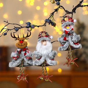 Christmas decorations, Santa Claus ornaments with <b>bells</b>, Christmas tree accessories, fabric ornaments. - Product Image 3