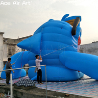 Barre de requin géante gonflable, décoration de piscine de plage d'été, scène de DJ gonflable pour carnaval, publicité