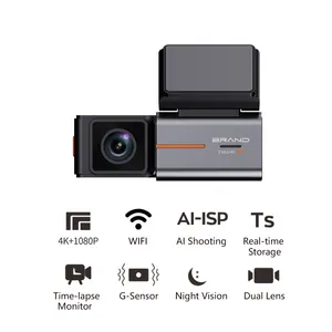 Grosir kamera mobil Dual lensa 1.47 inci IPS layar Dash Cam 4K WIFI visi malam Mobil DVR