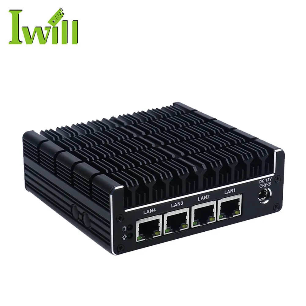 Недорогой сетевой сервер маршрутизатора 4 LAN J3160 четырехъядерный безвентиляторный мини-ПК брандмауэр
