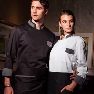 Uniforme de Chef Personalizado para Hombre, Traje de Dos Piezas, Uniformes de Chef OEM, Tops Profesionales de Cocina, Poliéster/Rayón/Spandex GB 18401 - Product Image 1