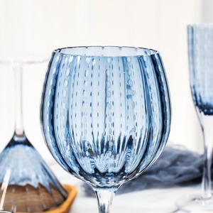 Samyo Gobelet personnalisé fait à la main unique bleu coloré points blancs <span class=keywords><strong>Gin</strong></span> verre verre à vin rouge - Product Image 4
