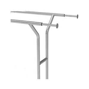 Exhibidor de Ropa Metálico de Doble Riel, Perchero Plateado, Soporte Metálico para Exhibición de Ropa en Tiendas - Product Image 6