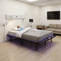 Meilleure Offre Lit Suspendu Sans Tête de Lit, Cadre en Fer et Acier, pour Chambre Parentale, Hôtel, Lit Double, avec Matelas Tatami