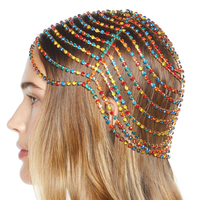 Bandeau avec strass colorés fait à la main pour mariée, style indien, accessoire pour cheveux, pour mariage, nouvelle collection