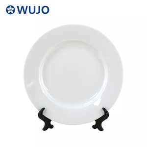 WUJO จานเซรามิกสีขาวพิมพ์ลาย,พอร์ซเลนเปล่าขนาด8นิ้ว10นิ้วแผ่นระเหิด - Product Image 5