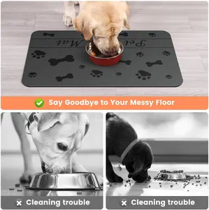 Amazon Hot Selling Pet Supplies Products Dog Food Mats Rubber Non Slip Absorbent Replace Waterproof Silicon Pet Supplier RTS