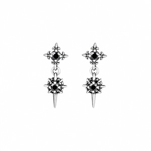 S925 Sterling Silver Star Drop Earrings Claw Setting Geometric Design For Men Women Hip Hop Fashion Jewelry Gift - Product Image 2