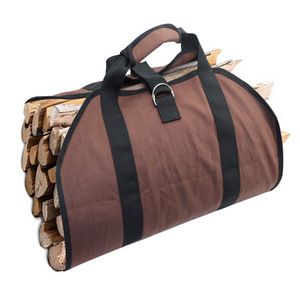Firewood Storage Bag Oxford Cloth Brown Portable Outdoor Use Rectangle Shape - Product Image 5