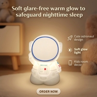 Lampe en silicone pour enfants Astronaut, charge USB, veilleuse LED, veilleuse CE pour enfants, lampe de chevet pour bébé