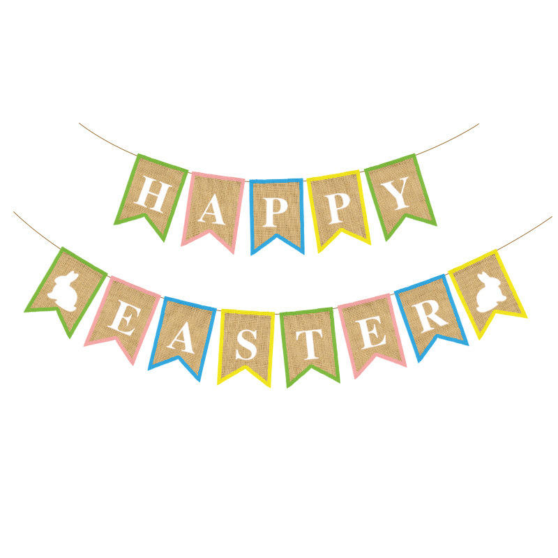 Wholesale HAPPY EASTER Burlap Banner Decoration Burlap Flag Easter ...