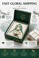 Planche Shikishi Anime Personnalisée Petite Taille Mini Planche d'Art Bord Doré Holographique Cadeau de Bureau à Collectionner