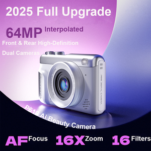 กล้องดิจิตอลพกพาขนาดกะทัดรัด 64MP HD สำหรับวัยรุ่นและผู้ใหญ่ ซูม 16 เท่า พร้อมระบบป้องกันภาพสั่นไหว ความละเอียดวิดีโอ <span class=keywords><strong>4K</strong></span> รองรับการ์ด SD - Product Image 3