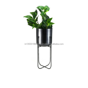 Soporte Grande de Hierro para Macetas, Decoración de Jardín para el Hogar, QAMAR OVERSEAS QO-1070, Acabado Cromado para Uso en Exteriores, Diseño para Plantas - Product Image 2