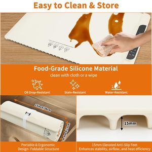 Plaque chauffante portable carrée en silicone souple avec chauffage par résistance, universelle pour salons/salles à manger, contrôle de température constant - Product Image 2