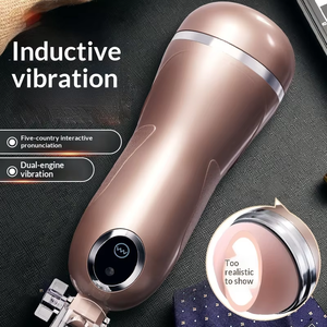 Masturbatore Maschile Realistico in TPE con Funzione Vocale e Vibrazione, Giocattolo Sessuale per Adulti - Product Image 1