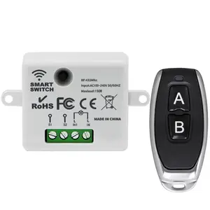 China Fábrica sem fio RF 433Mhz 1CH WIFI Tuya Interruptor Inteligente com Transmissor RF 433Mhz Controles Remotos