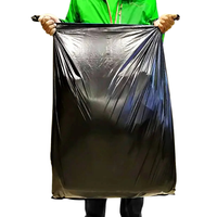 Revêtement de poubelle en plastique PE HDPE noir recyclé robuste grands sacs poubelle portables sacs à ordures plats pour usage domestique