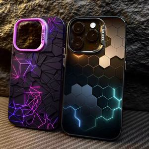 Nid d'abeille 3D pour carré PC + TPU antichoc support de cadre de caméra <span class=keywords><strong>coque</strong></span> de téléphone portable pour IPhone16/15/14 Europe Amérique 13 - Product Image 1