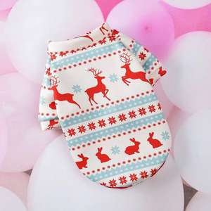 2025 fabrika doğrudan toptan evcil hayvanlar için özelleştirilmiş sevimli çevre dostu noel partisi elbise giysileri-Polyester katı desen - Product Image 4