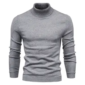 Custom Logo factory wholesale Autumn Winter knit Wool Turtle neck Knitted Pullover Men sweater Top