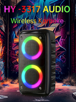 AliSelect 1 micro HY3317 LED RGB Pulse, enceintes portables de karaoké, grandes enceintes Bluetooth pour fêtes en plein air, DJ, double enceinte avec microphone pour KTV familial