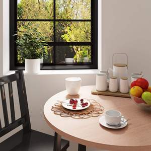 White Rattan <b>Placemat</b> Woven Rattan <b>Placemat</b> Flower <b>Wicker</b> Rattan Charger Plate Elegant Table Mat for Home and Wedding - Product Image 5