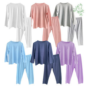 定制有机竹睡衣儿童两件套睡衣秋季2022婴儿服装竹睡衣儿童可持续儿童睡衣 - Product Image 2