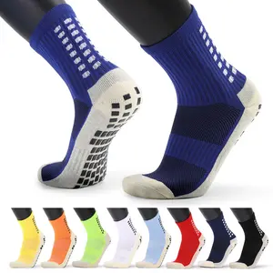 Calcetines antideslizantes de alta calidad para hombre, calcetín de compresión con logo para fútbol