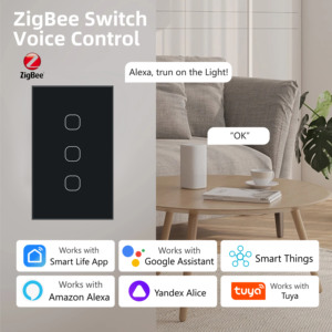 1/2/3/4 gang kính không thấm nước Bảng điều chỉnh Alexa điều khiển bằng giọng nói cho App ZigBee dây cảm ứng tường cảnh Ánh Sáng Thiết bị chuyển mạch - Product Image 3