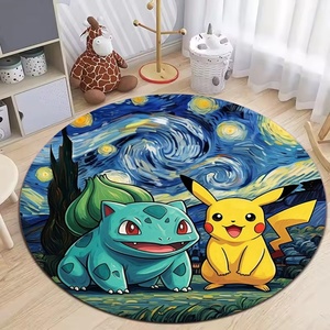 Alfombra Redonda Antideslizante Inspirada en Pikachu para Sala de Estar, Balcón, Sofá, Silla Giratoria, Alfombra de Anime - Product Image 3