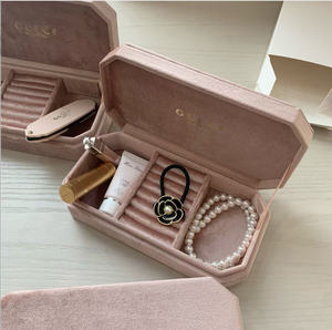 <b>Velvet</b> Jewelry <b>Box</b> Organizer with Multiple Compartments for Rings Earrings & Necklaces-Women's Travel & Home <b>Storage</b> Case - Product Image 4