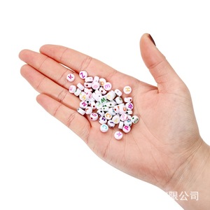 Perles en acrylique blanches avec alphabet coloré pour la fabrication de bijoux DIY, fournitures pour bracelets, perles rondes de 6 mm - Product Image 4