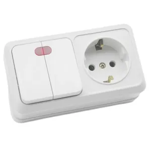 Multi-Position Two Open With Light Surface Mounted Floor Wall European Style Socket