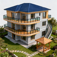 Prix Réduit Maison Préfabriquée Personnalisée en Acier Léger, Maison de Campagne, Entrepôt à Structure Métallique Préfabriquée