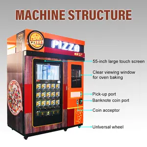 آلة بيع ذكية بشاشة تعمل باللمس ، ماكينات بيع البيتزا والطعام مع التسخين التلقائي