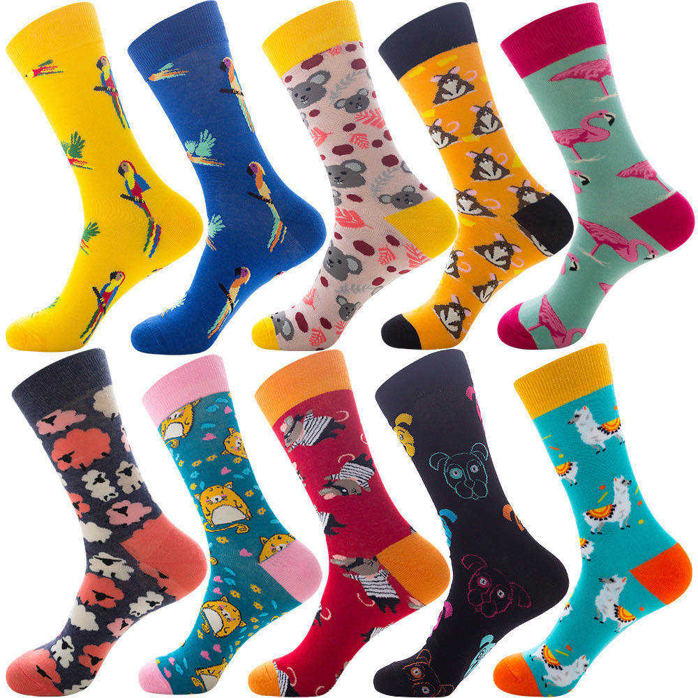 Xianghui Cheap Wholesale Good Quality Custom logo Men and Women Colorful Cotton Dress Tube Funny Crew Fruit Sock