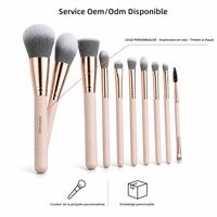 Ensemble de pinceaux de maquillage JLY avec logo personnalisé, poils ultra-doux pour des looks de maquillage exquis, kit de pinceaux cosmétiques