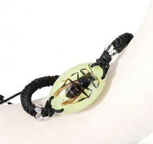 <span class=keywords><strong>Bracelet</strong></span> en corde de macramé fait main LC202512248, cordon tressé, bijoux, fossiles d'ambre, insectes, pour hommes et femmes - Product Image 5