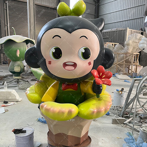 Escultura de Mono de Fibra de Vidrio Hecha a Mano, Figura de Animal para Montar en el Suelo, Modelo de Mascota para Exteriores - Product Image 1